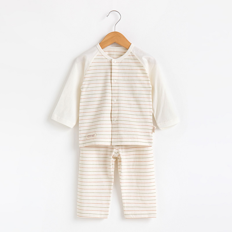 P8512-薄款长袖对开家居服套装